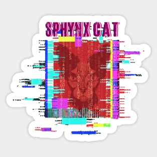 Sphynx Cat In The Matrix. Pharaonic Cat Sticker